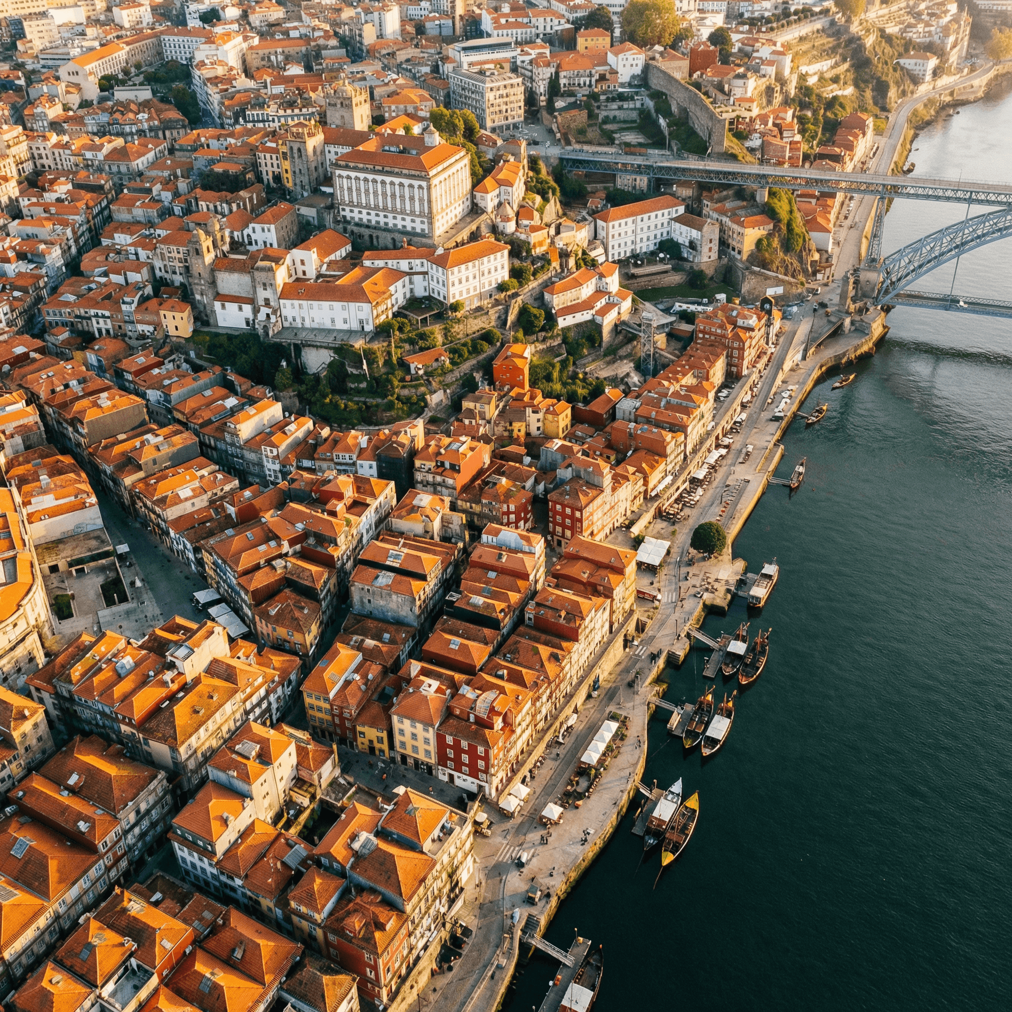 Vista aérea da Ribeira do Porto